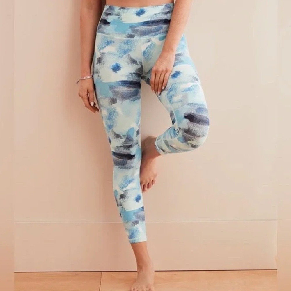 aerie leggings blue pattern size small